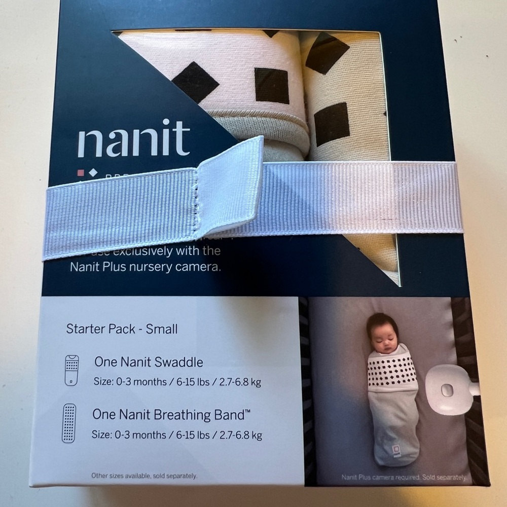 Nanit Swaddle and Breathing Band Set - Black and White